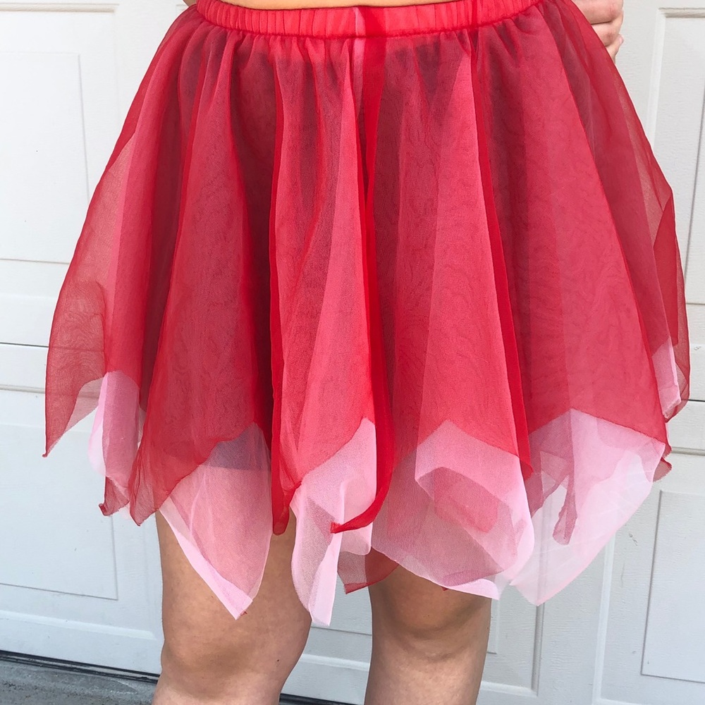 Red and white tutu style skirt